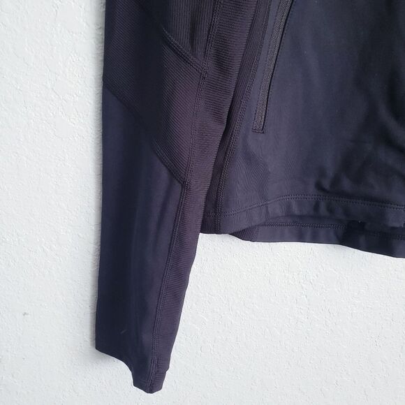 Zella Studio Light Ribbed Detail Track Jacket in Black - Picture 2 of 8